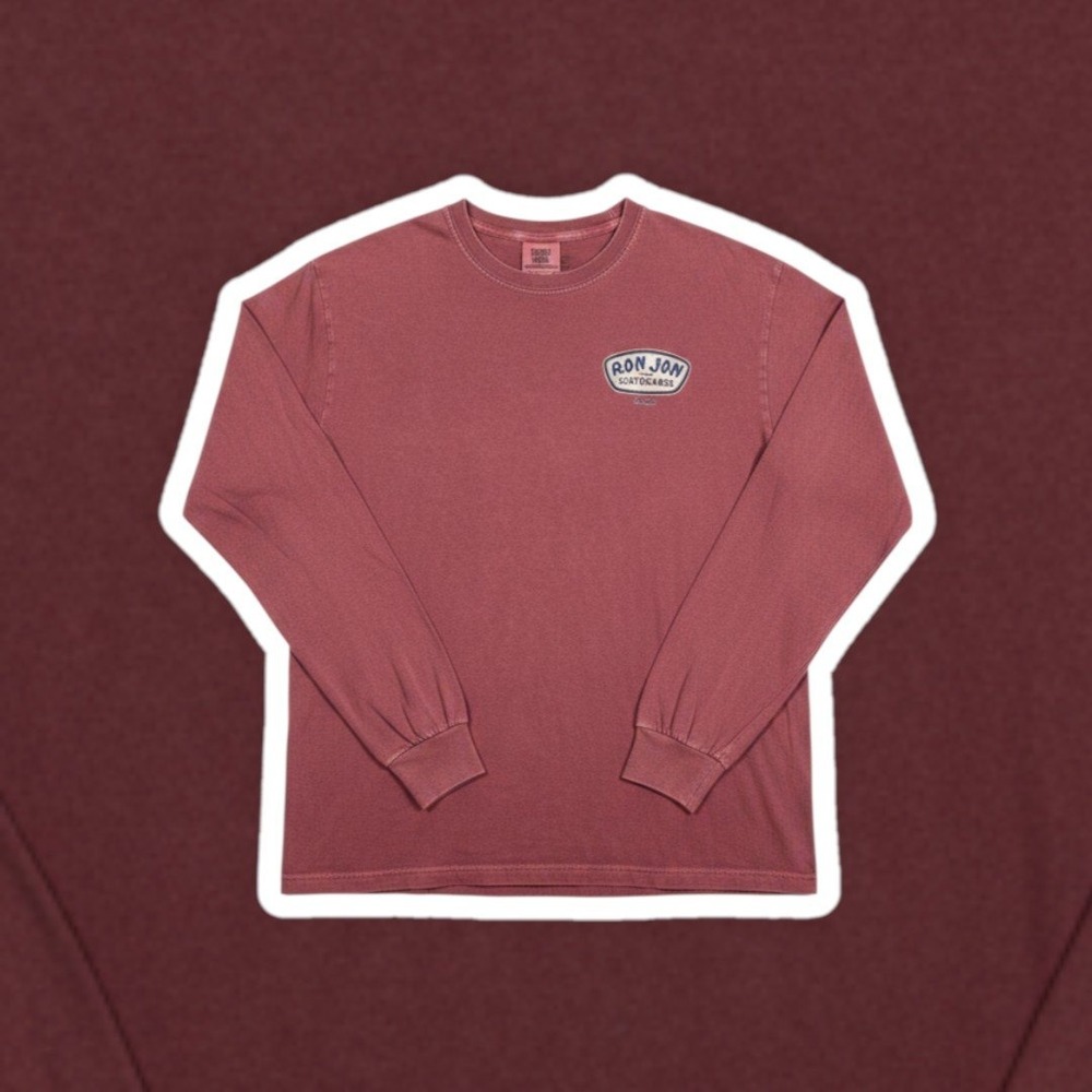 Ron Jon Surfboards Shirt Mens M Coral Pink Comfort Colors Long Sleeve Cotton Tee